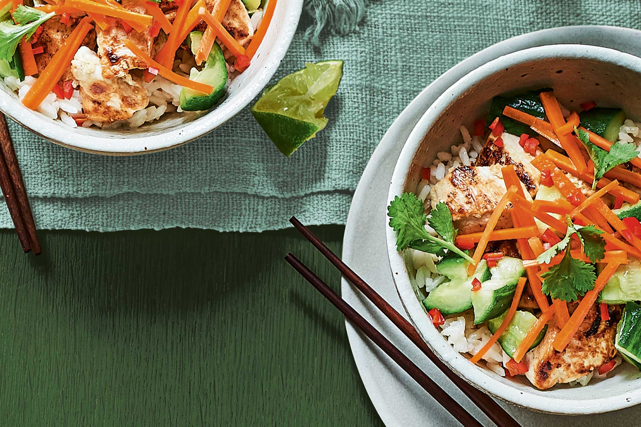 Banh mi bowls with smashed cucumber 