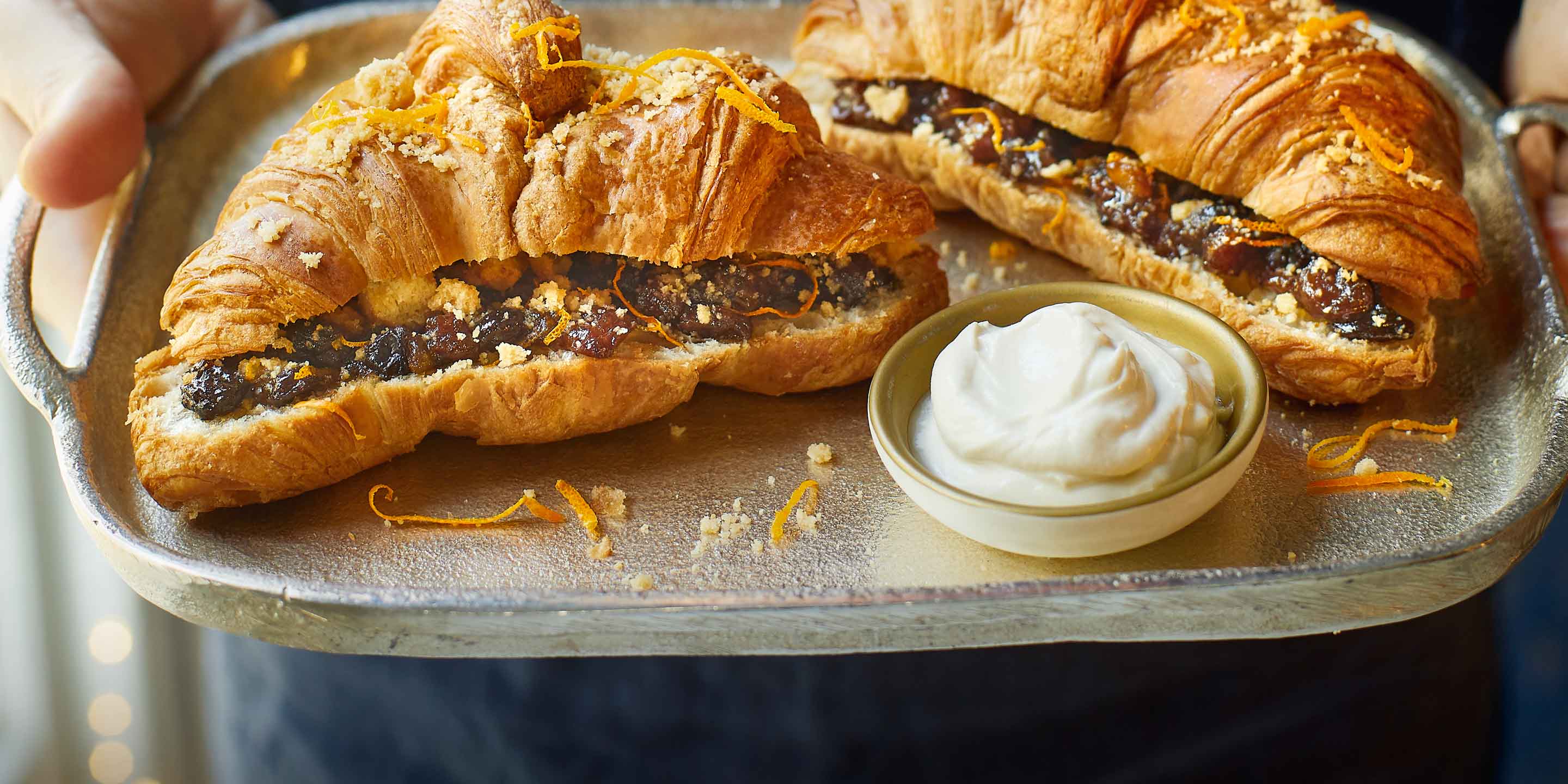 Mince piestuffed croissants with brandy mascarpone Recipes Coop