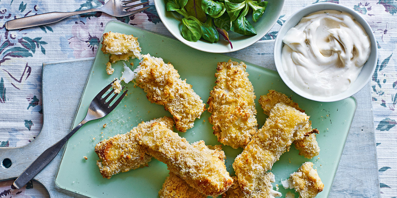 Breadcrumb crusted fish fingers