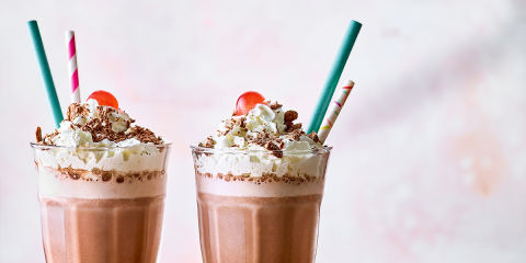 Retro diner-style chocolate milkshake