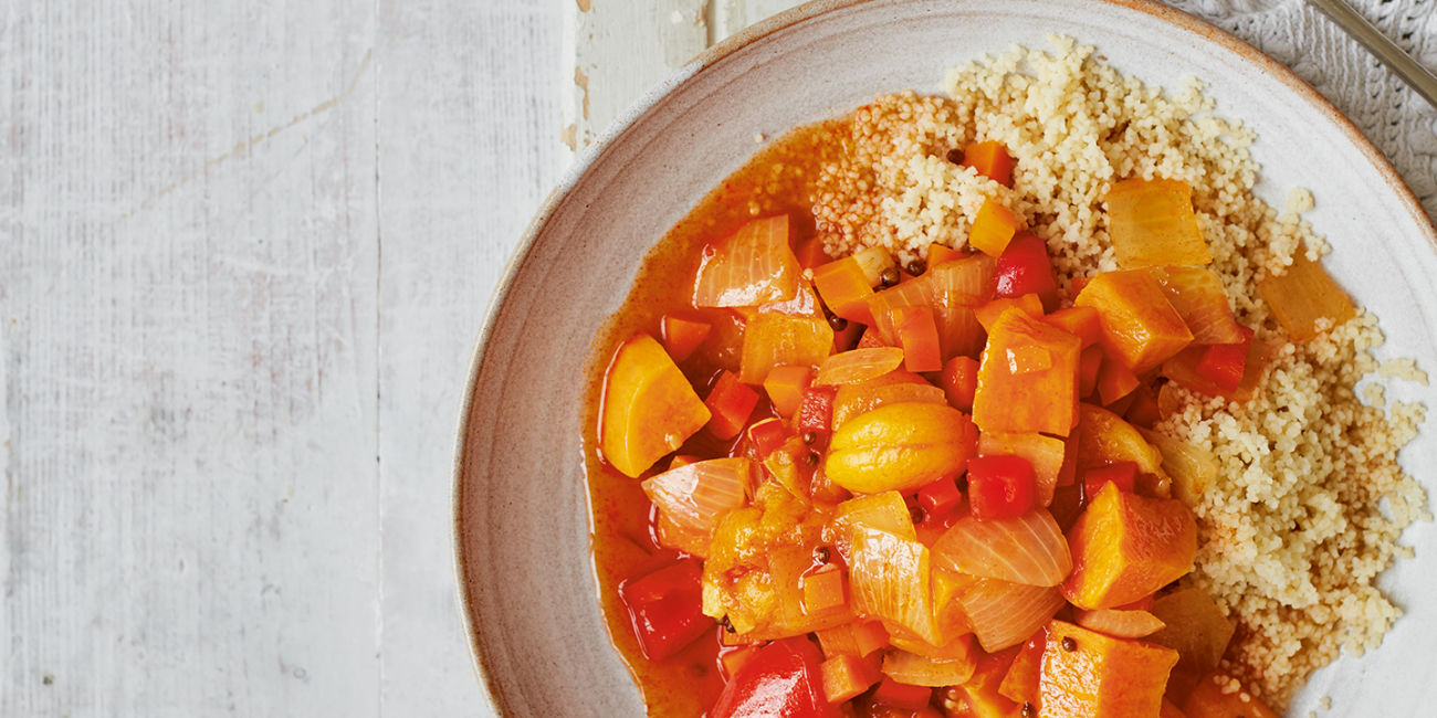 Vegetable tagine with cous cous
