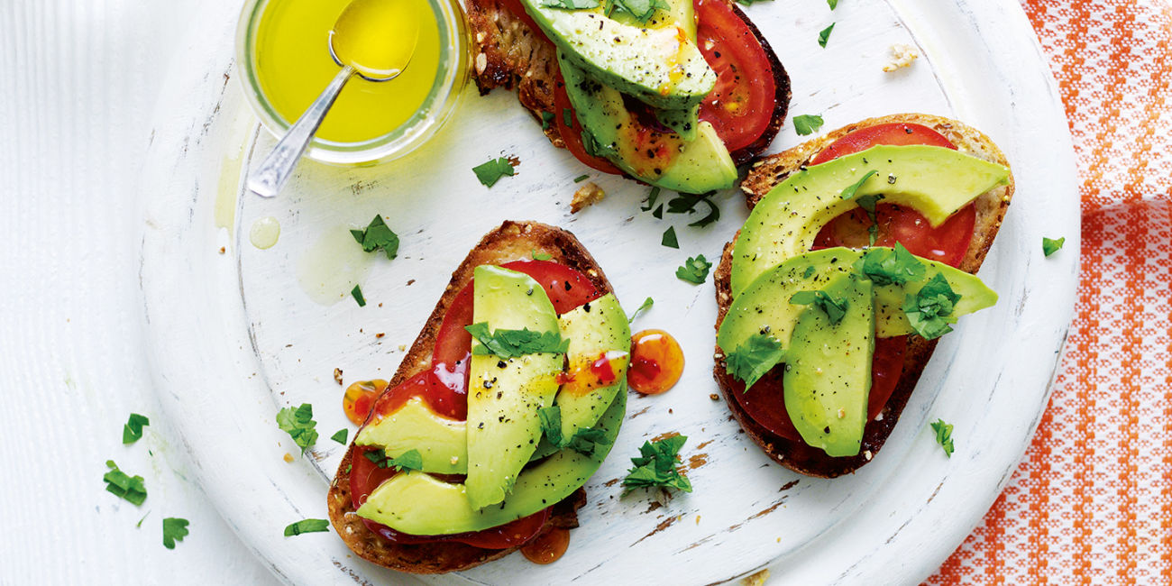 Avocado and tomato on toast