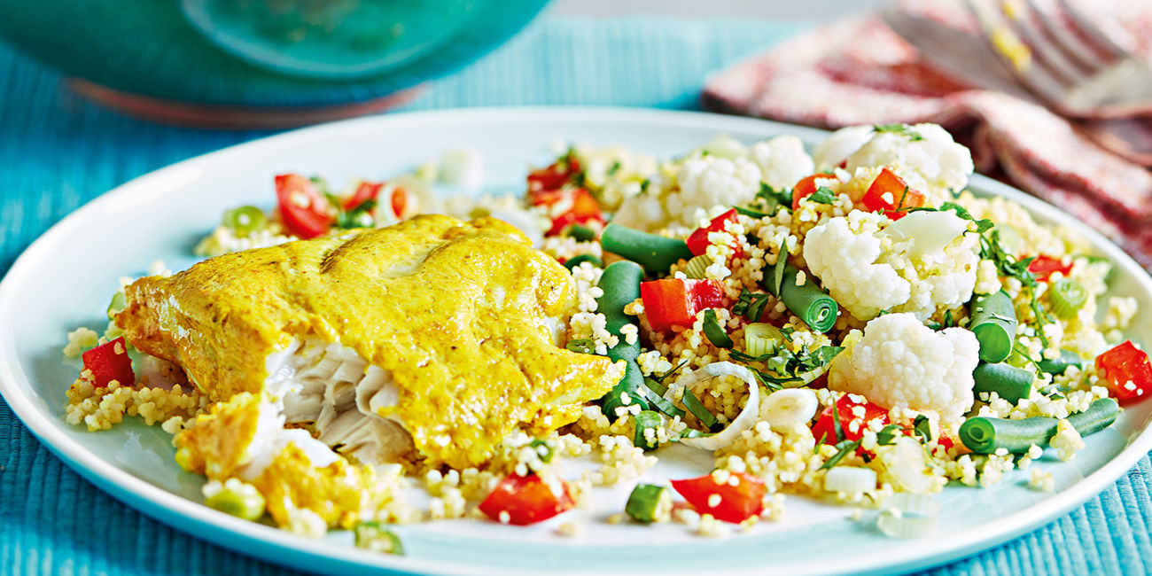 Tandoori fish with spicy cous cous