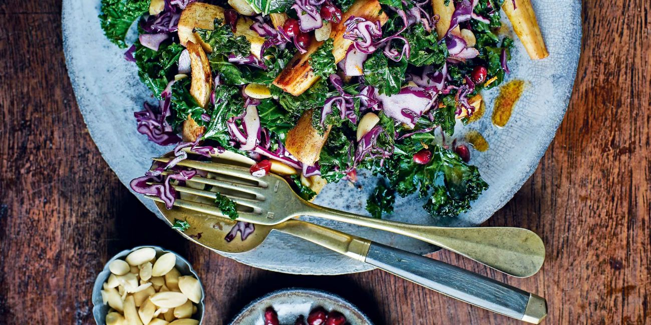 Spiced parsnip and kale salad