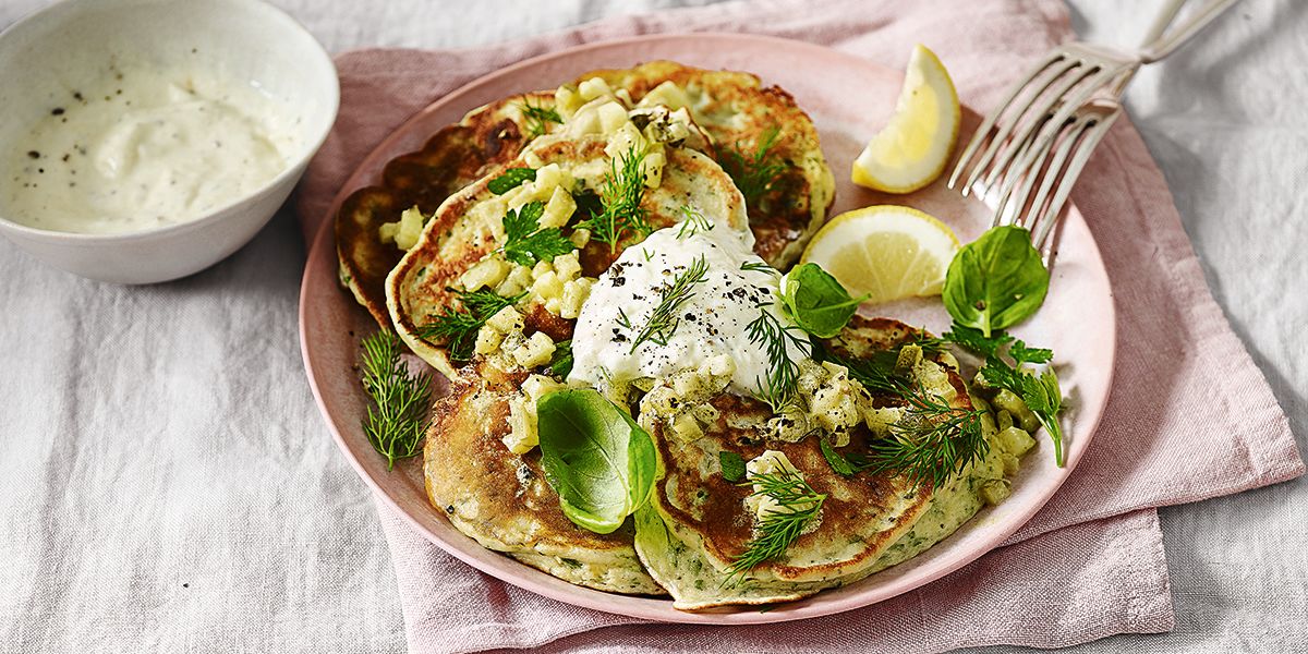 Ricotta fritters with green relish