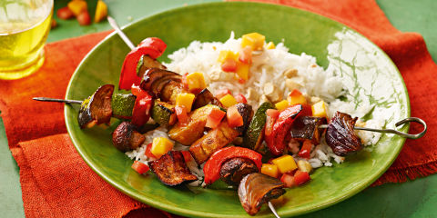 Spicy vegetable skewers