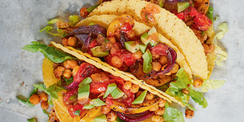 Spicy chickpea tacos