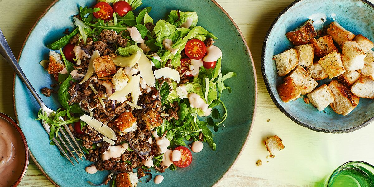 Cheeseburger salad bowl