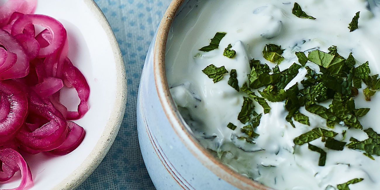 Cucumber and mint raita