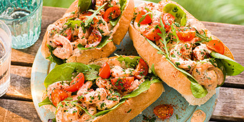 Loaded prawn sub rolls