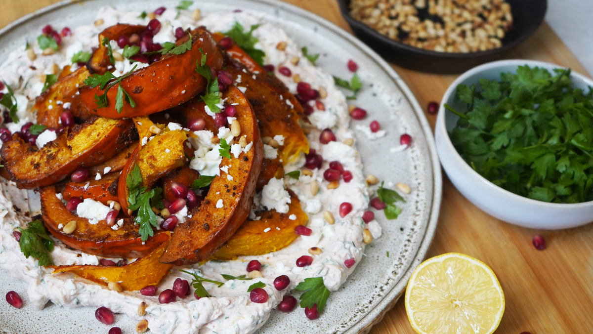 Maple Roasted Pumpkin with Spiced Yoghurt