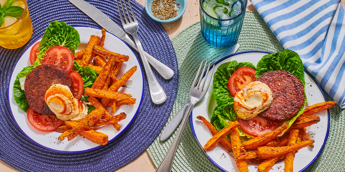 Veggie burger & carrot fries