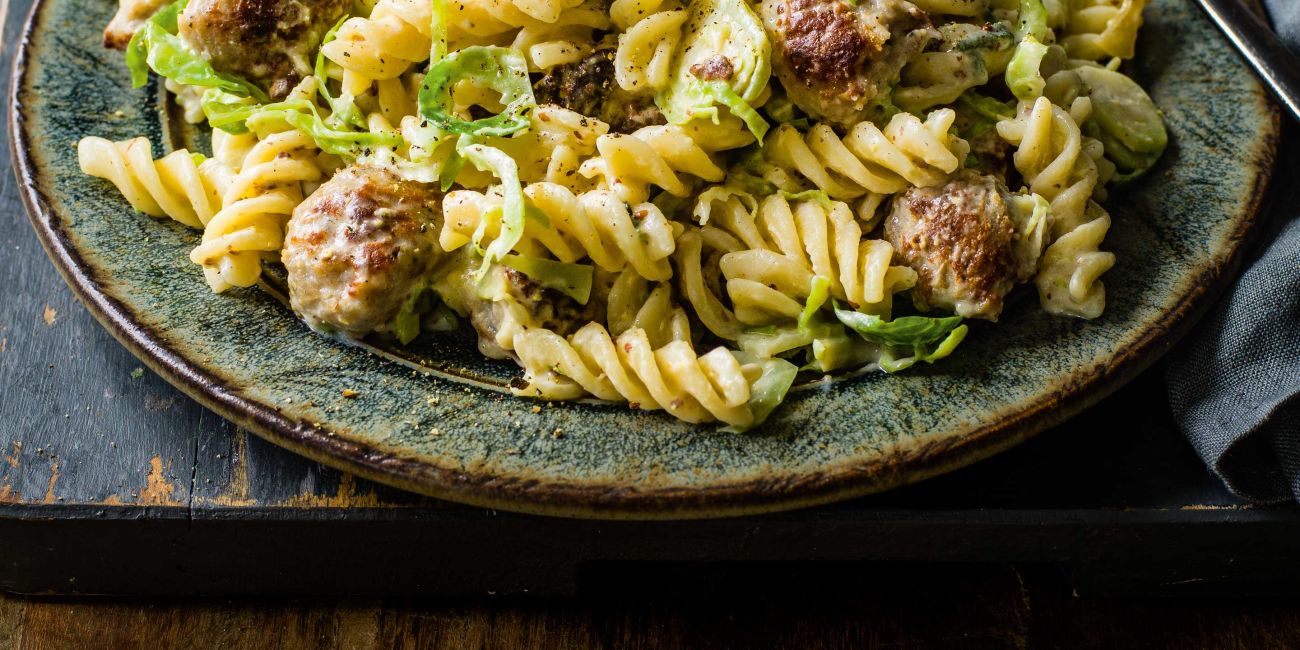 Sausage, sage and sprout pasta