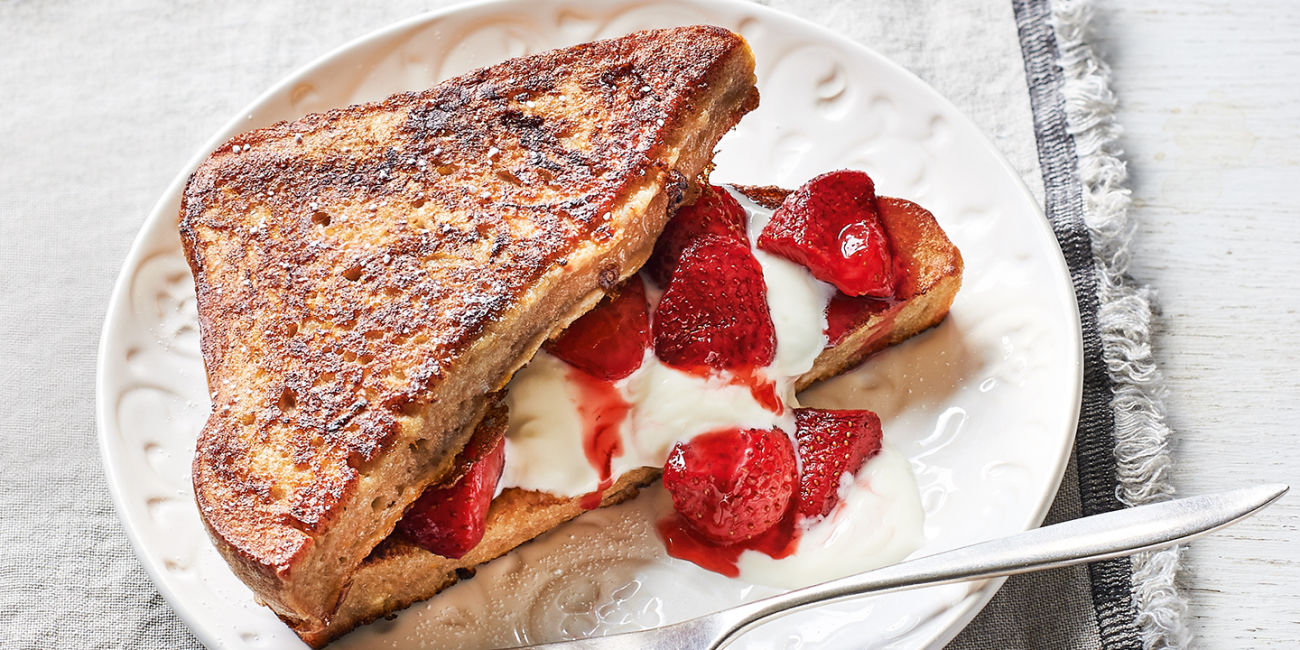 Roasted strawberry french toast