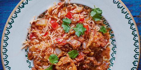 Mexican chicken mole and red rice