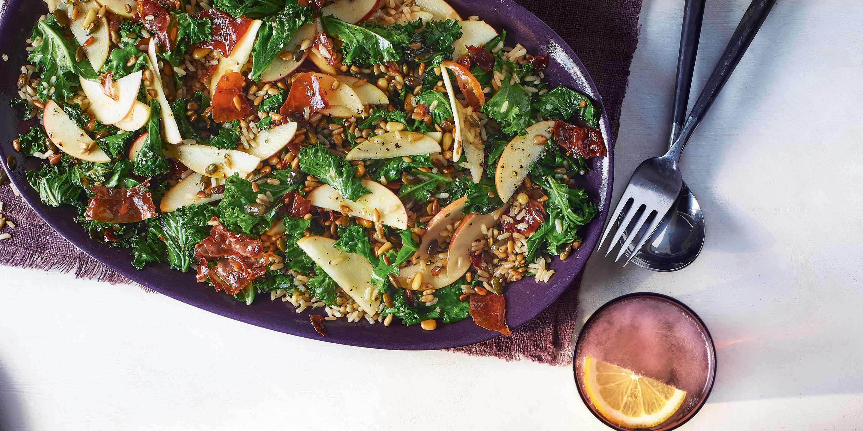 Autumnal kale and apple salad