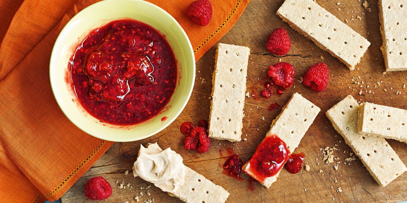 Peanut butter and jelly shortbreads