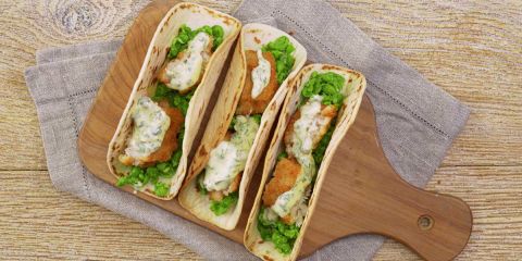 Fish finger tacos with tartar sauce