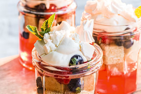 Red, white and blue trifles
