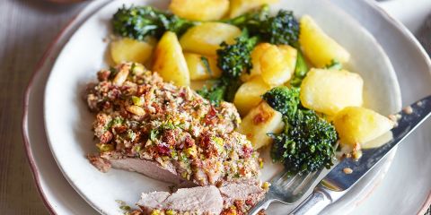 Herb crusted lamb steaks