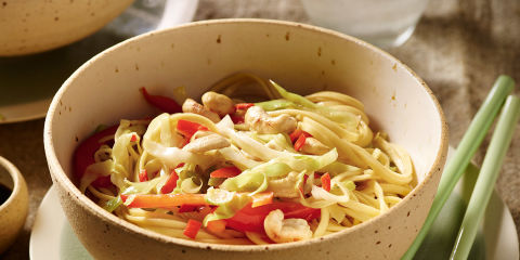 Cabbage and noodle stir fry