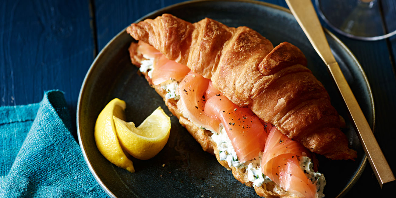 Smoked salmon croissants