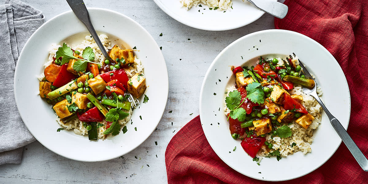 Spicy orangeade tofu stir fry 