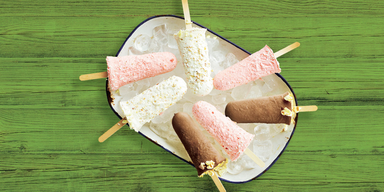 Strawberry and coconut lollies