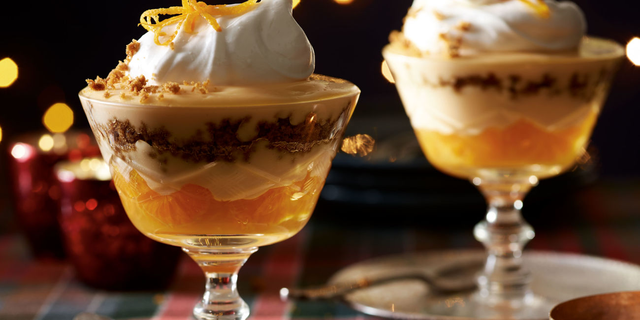 Whisky and clementine trifles