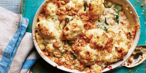 Cauliflower and chickpea bake