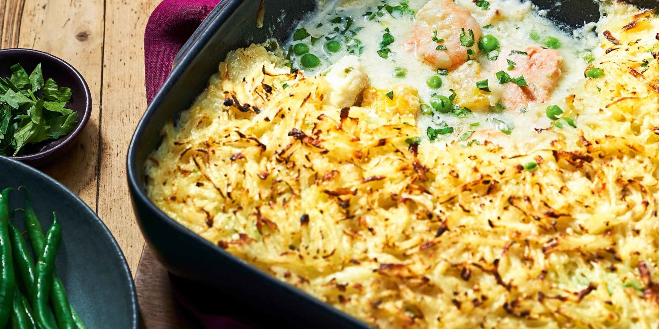 Hash brown fish pie