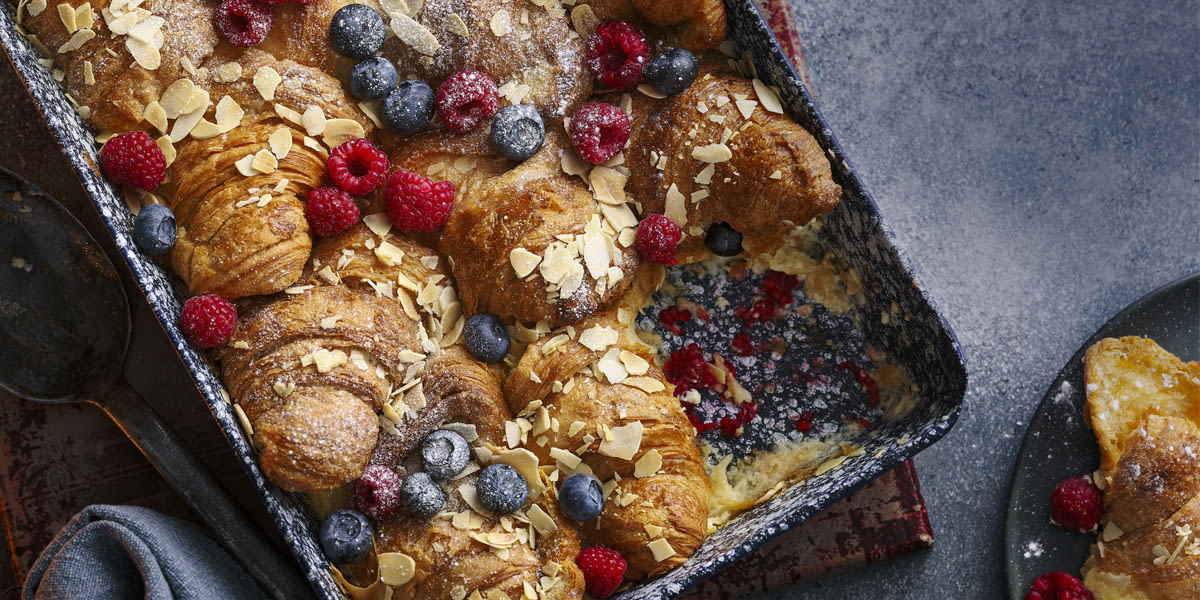 Overnight French toast croissant bake