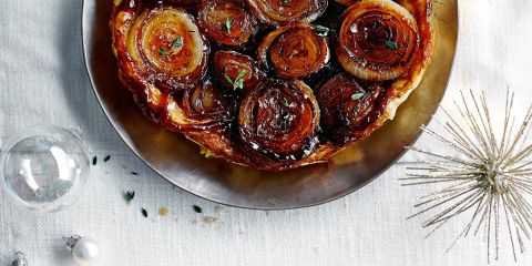 Onion tarte tatin with port glaze