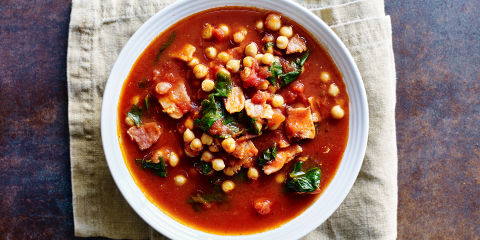 Bacon and chickpea stew