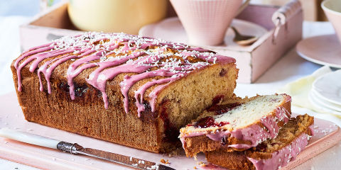 Coconut and raspberry loaf cake