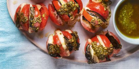 Caprese style stuffed tomatoes