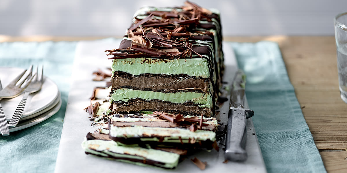 Chocolate & mint ice cream terrine