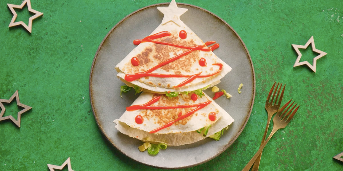 Christmassy Stilton, egg & sprout wraps