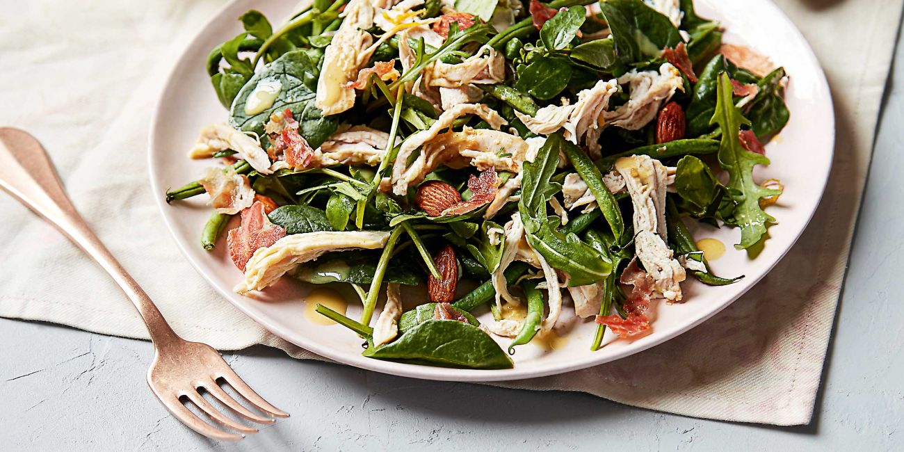 Warm almond chicken salad