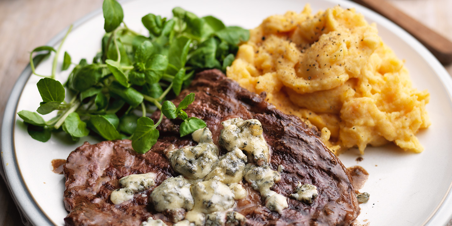 Steak, stilton and mash
