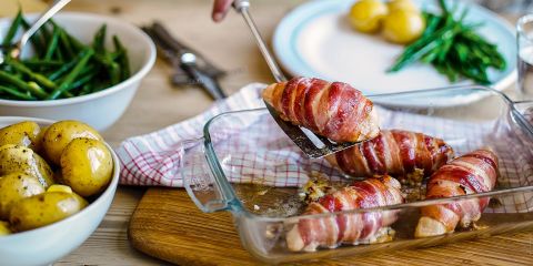 Chicken wrapped in bacon