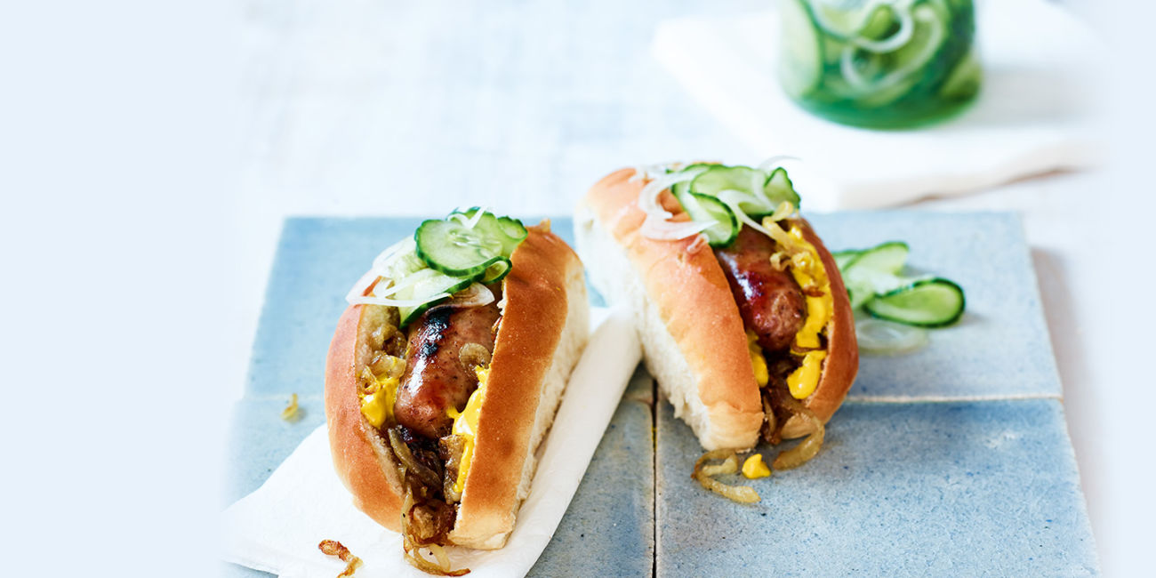 Ultimate hotdogs with cucumber relish