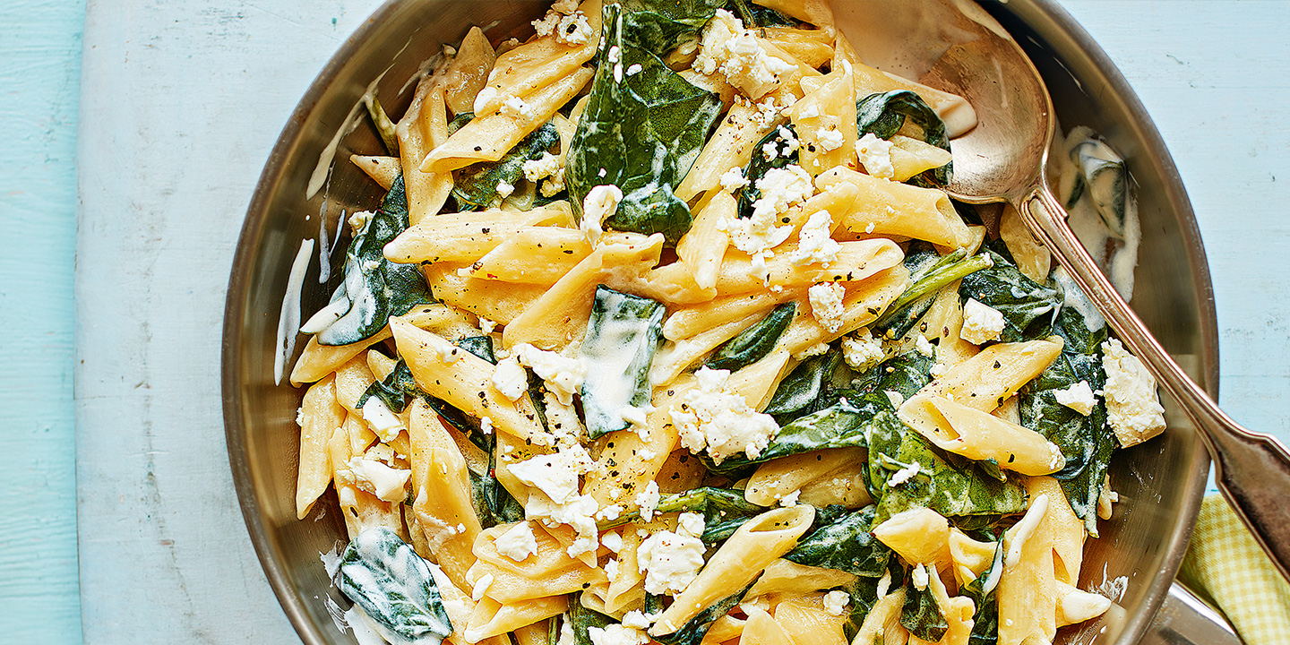 Easy lemon spinach feta pasta - Vegetarian pasta recipe - Co-op