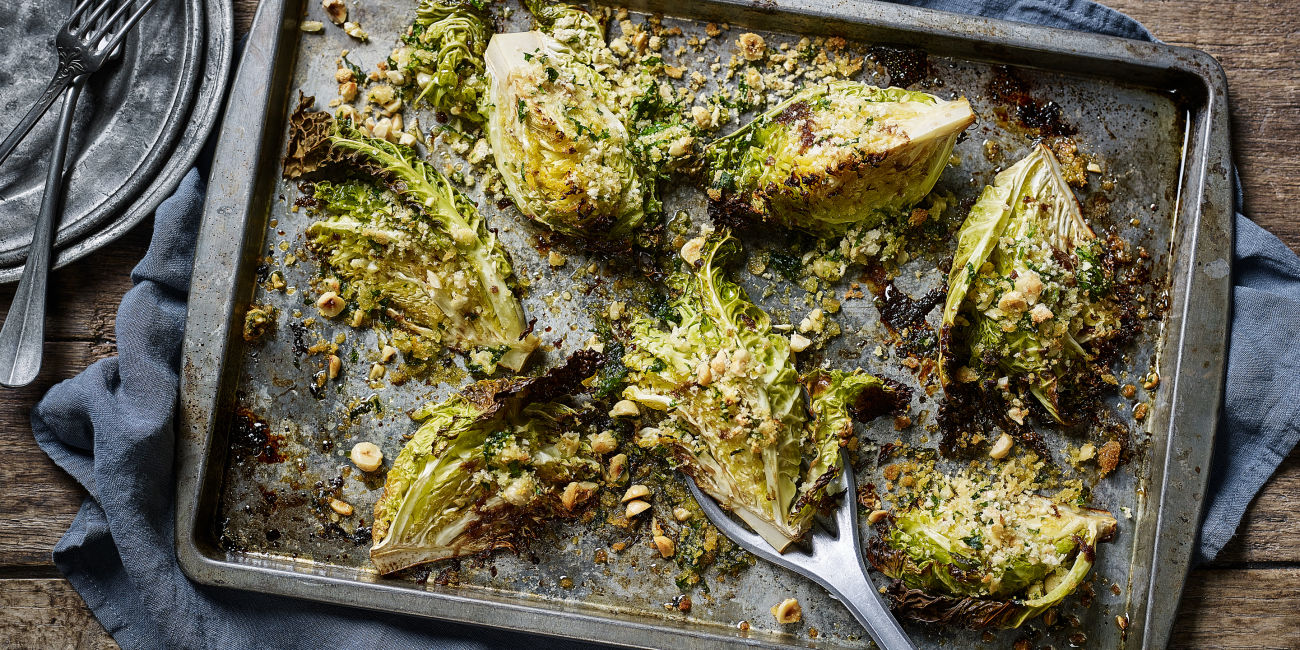 Roasted cabbage wedges