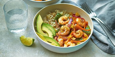 Sticky lime & honey prawn stir-fry 