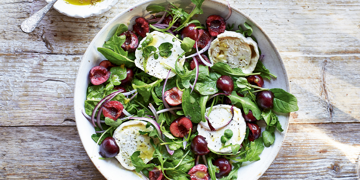 Cherry and goat's cheese salad with herby dressing — Co-op