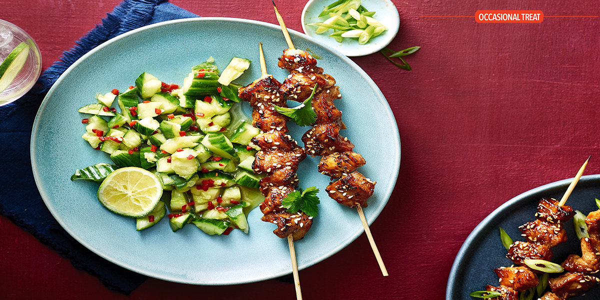 Pork Hoisin Kebabs with soy Cucumber salad - Co-op