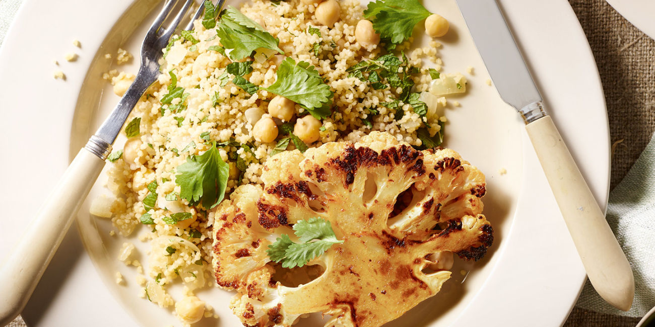 Curried cauli steaks