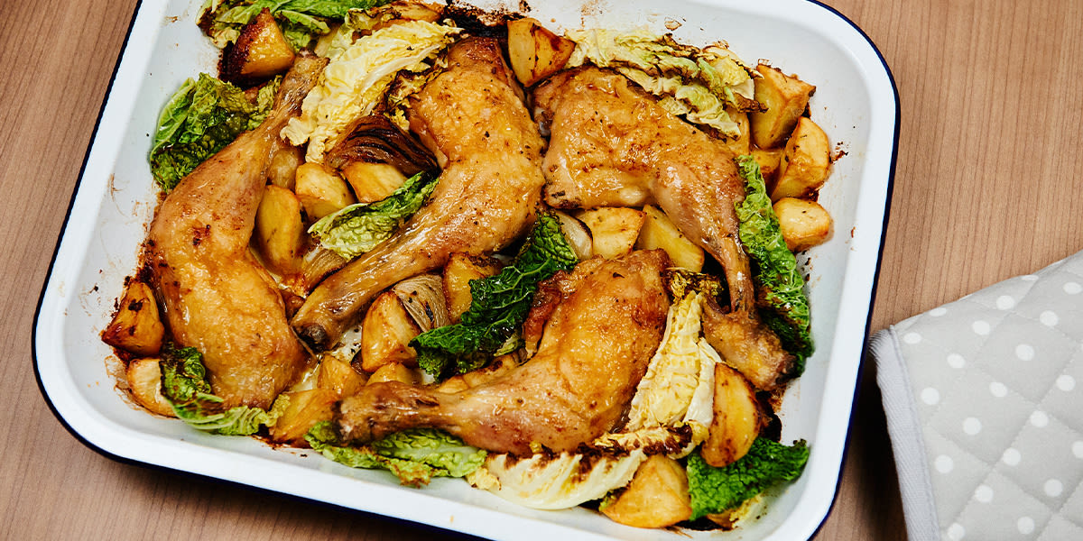 Roast chicken traybake