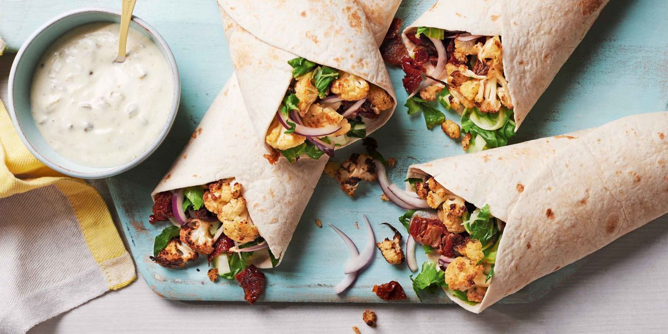 Cauliflower Caesar wraps